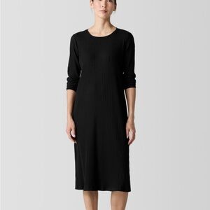 Eileen Fisher Black Ribbed Dress